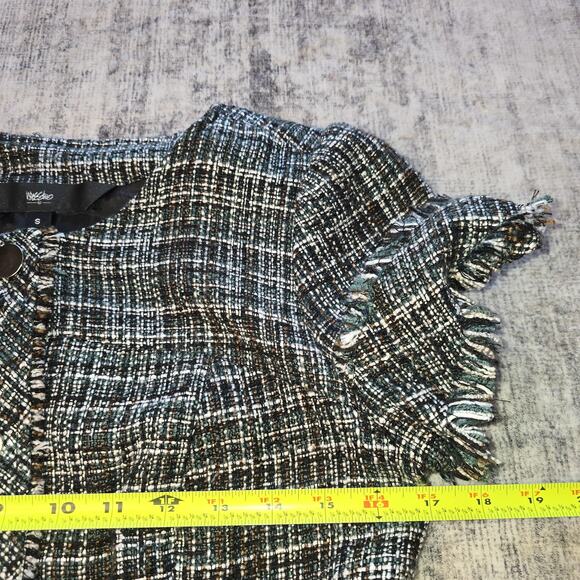 Mossimo Tweed Jacket Womens Small Short Sleeve Button Up Blazer Top Career Work - Picture 6 of 9